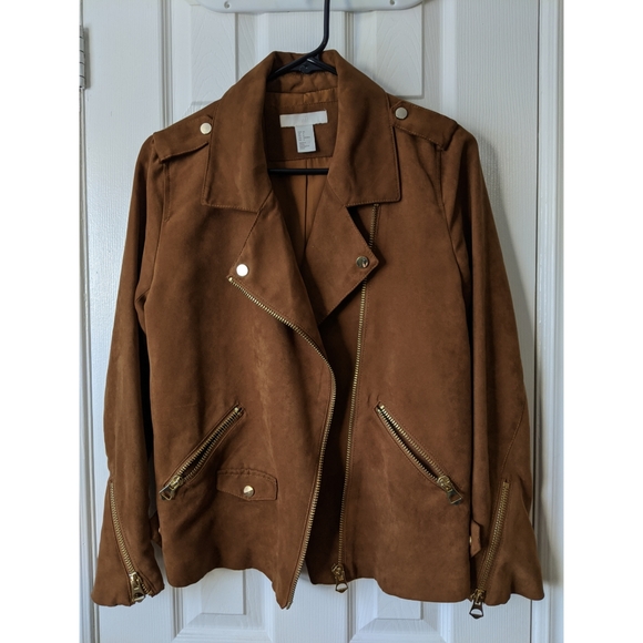 H&M Jackets & Blazers - H&M faux suede biker jacket